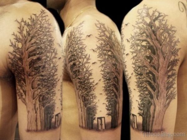 Ultimate Tree Tattoo On Shoulder