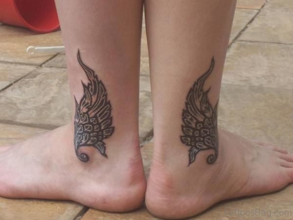 Ultimate Wings Tattoo On Ankle