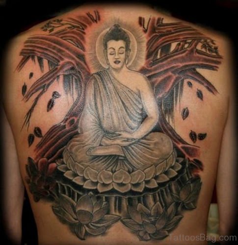 Unbelievable Buddhist Tattoo Design On Back Body