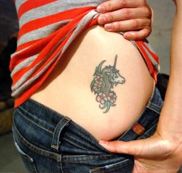 Unicorn Tattoo On Stomach