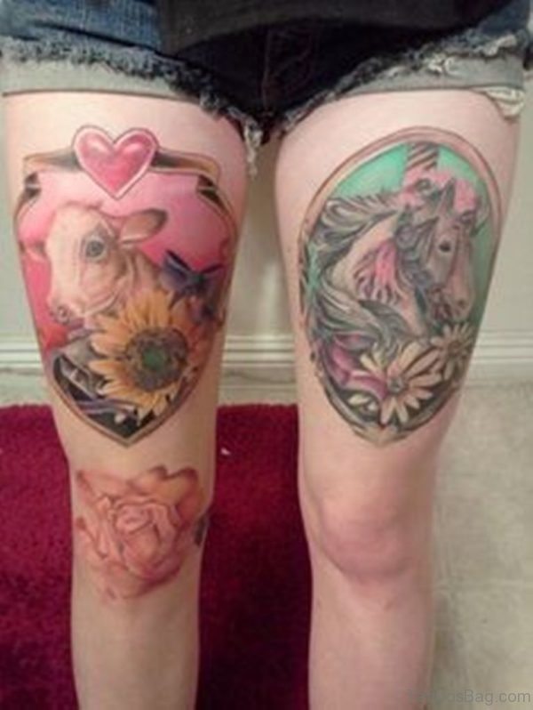 Unicorn Tattoo On Thigh