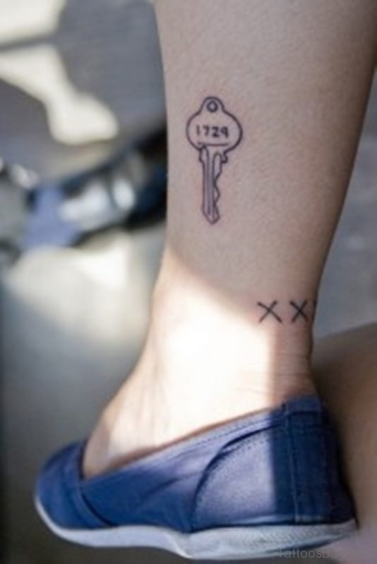 Vehicle Key Tattoo For Your Ankle