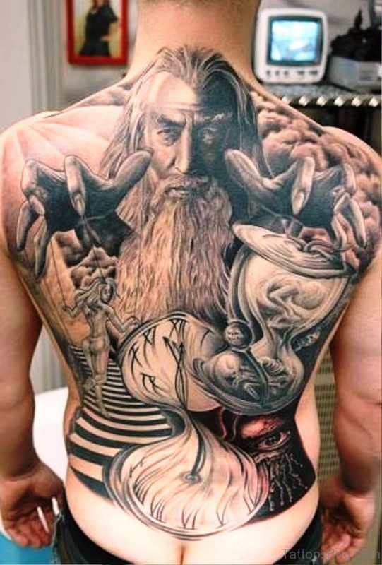 Viking Wizard Tattoo On Back
