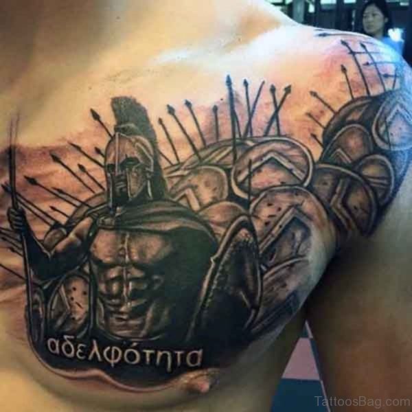 Warrior Chest Tattoo