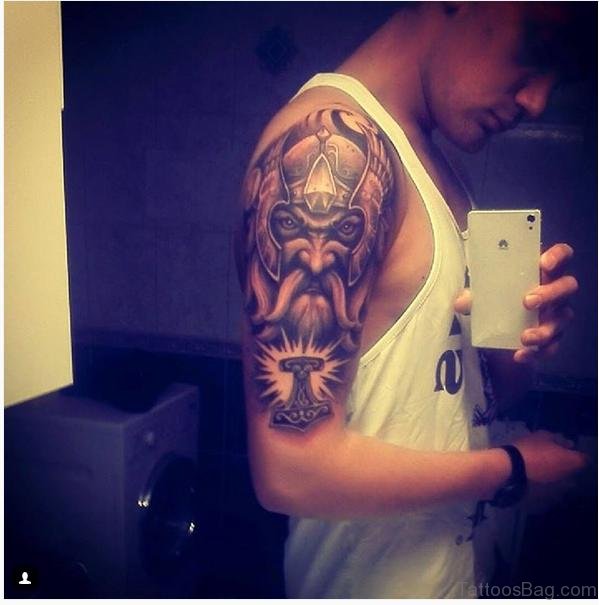 Warrior Tattoo On Shoulder 