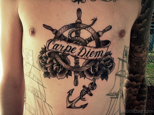 Wheel Tattoo On Chest 