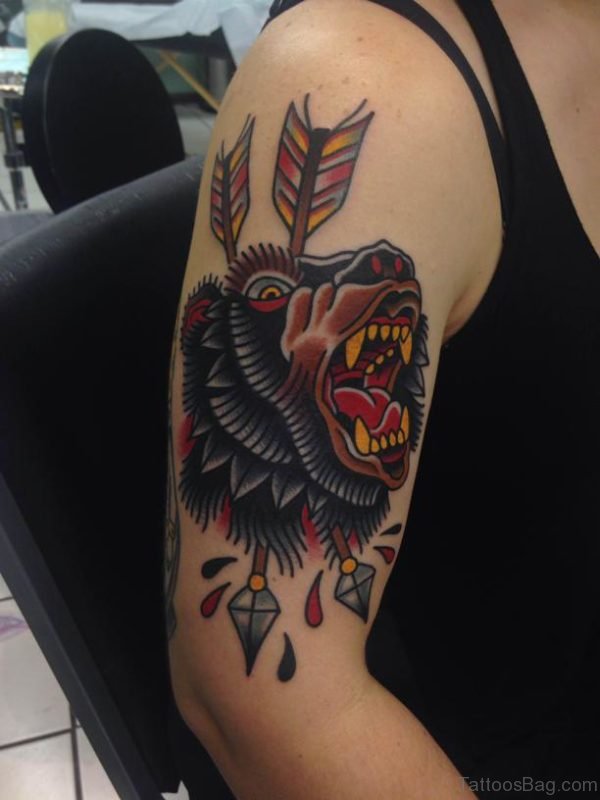 Wolf Tattoo Design On Shoulder 