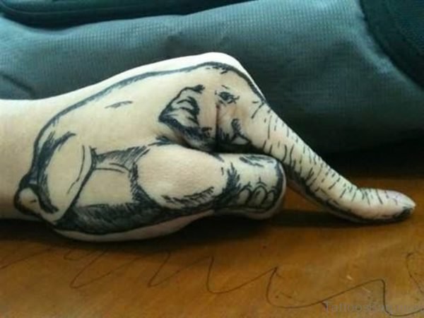 Wonderful Elephant Tattoo On Hand