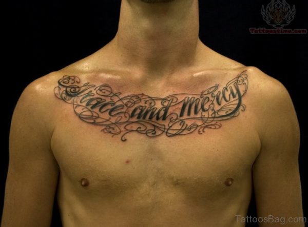  Lettering Tattoo On Chest 