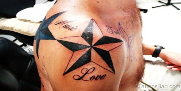 Wonderful Star Shoulder Tattoo Design 