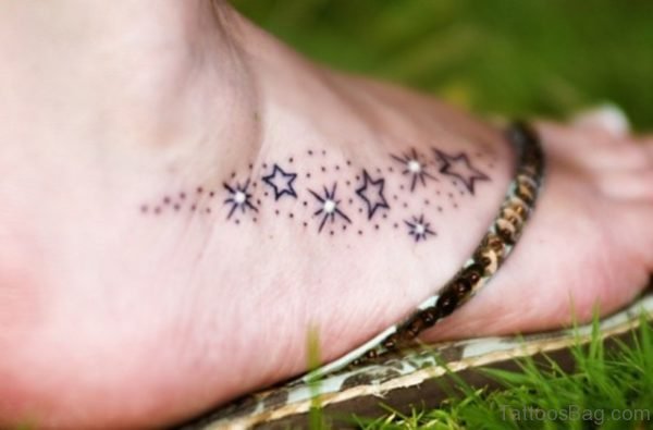 Wonderful Star Tattoo On Foot