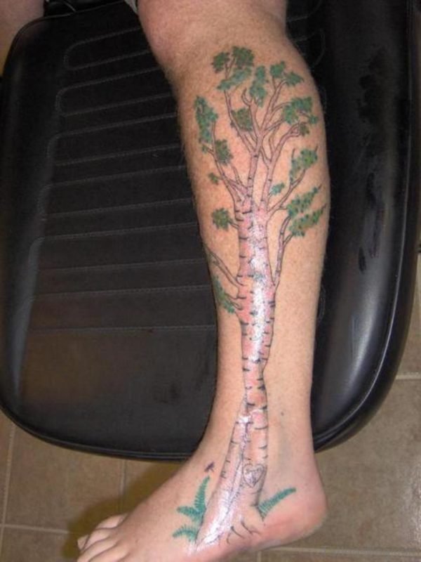 Wonderful Tree Tattoo For Leg