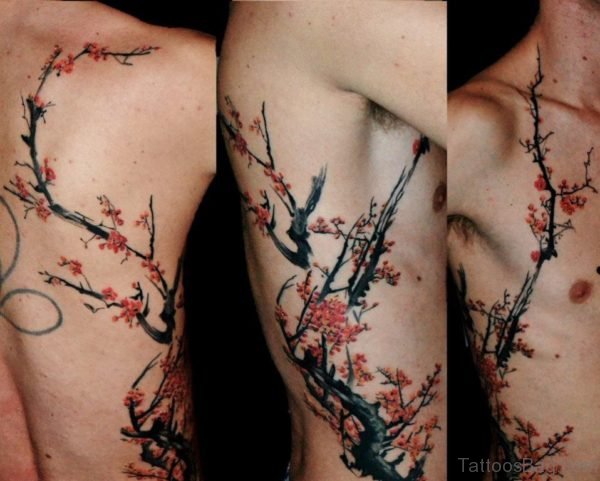 Wonderful Tree Tattoo On Rib