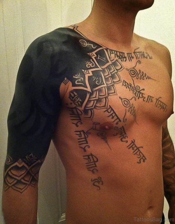 Wording Tattoo Chest 