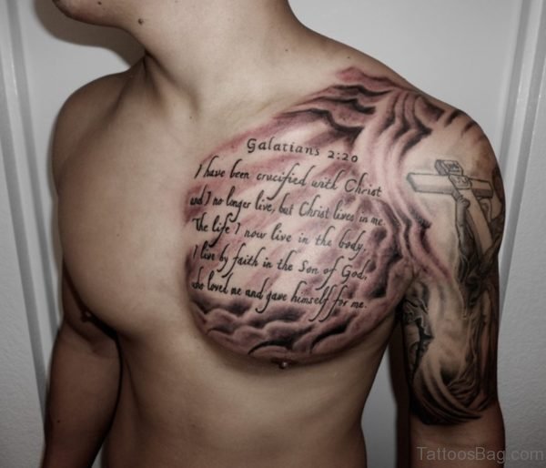 Wording Tattoo On Chest