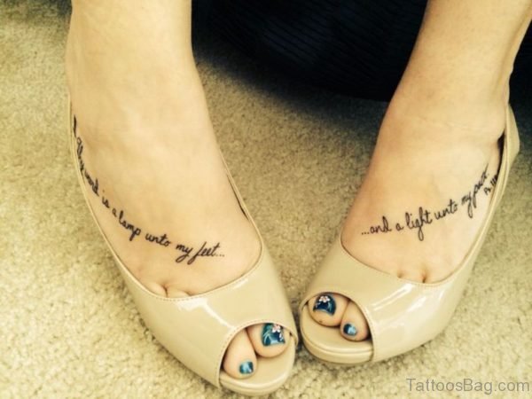 Wording Tattoo On Foot 