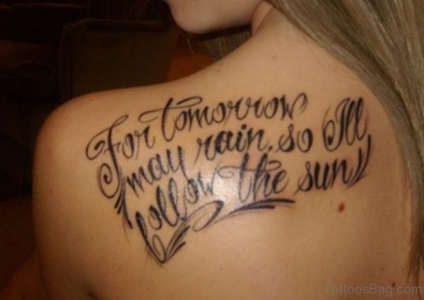 Words Tattoo On Shoulder