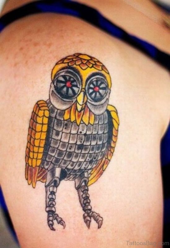Yellow Owl Tattoo