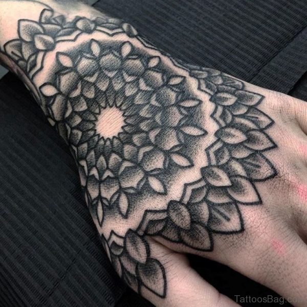 Fancy Geometric Tattoo Design For Hand