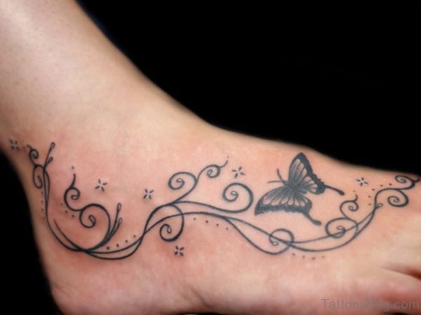 Amazing Butterfly Ad Star Tattoo On Feet