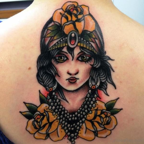 Best Gypsy Tattoo On Back Shoulder