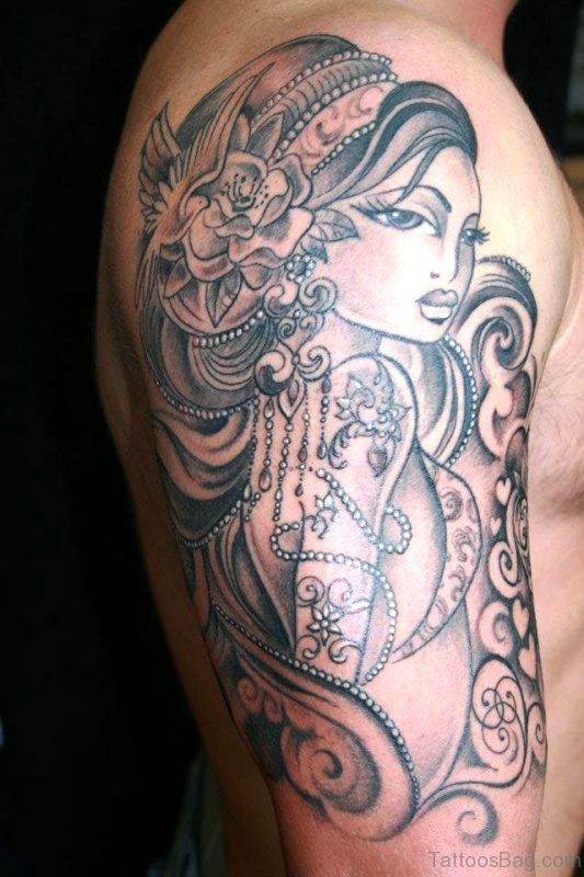 Brilliant Gypsy Tattoo On Shoulder