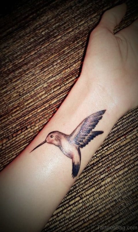Brown Hummingbird Tattoo