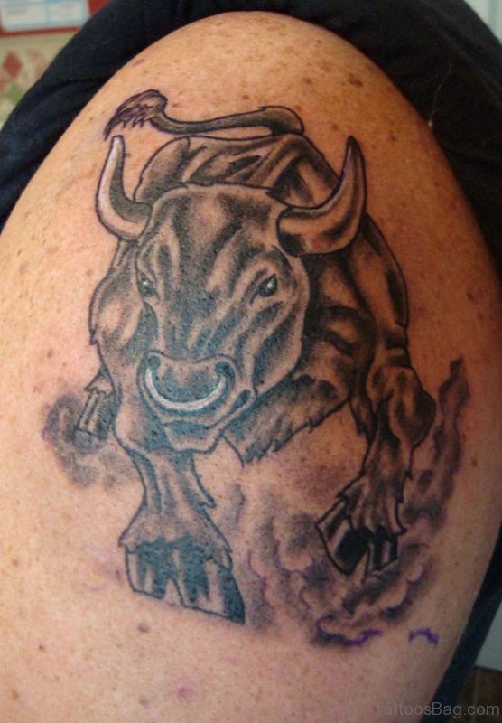 Charming Buffalo Tattoo on Shoulder