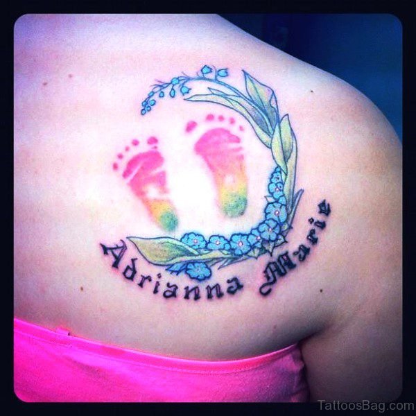 Colorful Baby Footprints Tattoo