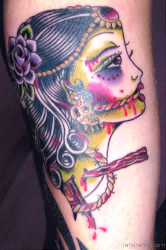 Colorful Gypsy Tattoo Design