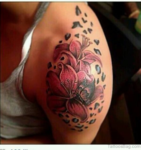 Cute Flower And Butterfly Tattoo