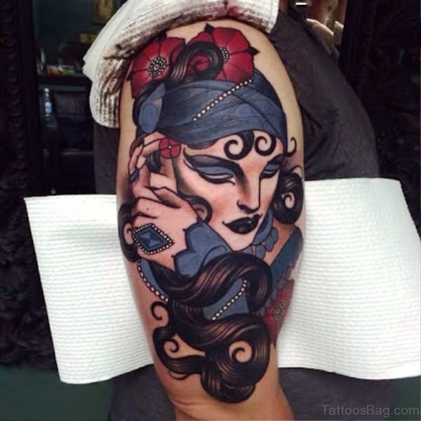 Dead Gypsy Tattoo Design