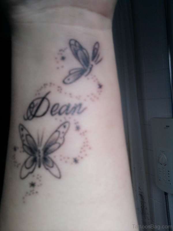 Dream Butterfly And Star Tattoo