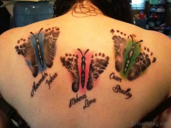 Fabulous Butterfly Design Footprints Tattoo