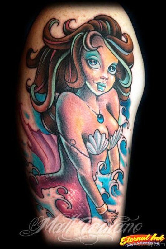 Fantastic Mermaid Tattoo On Shoulder