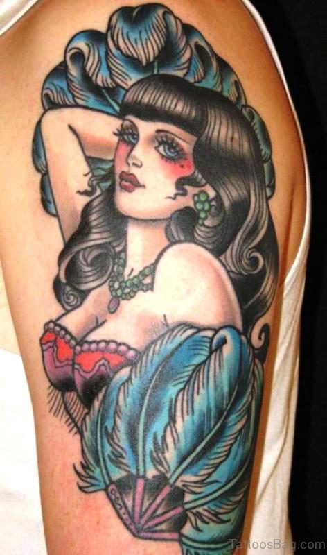 Glamorous Gypsy Tattoo On Shoulder