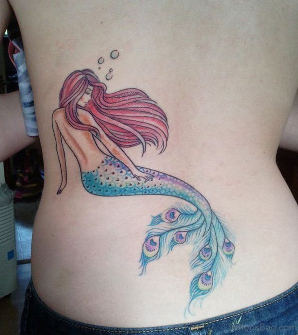 Glorious Mermaid Tattoo On Back