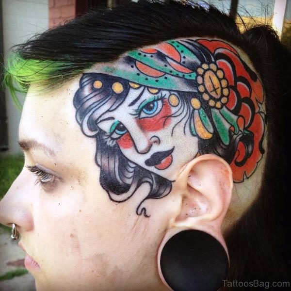 Gypsy Tattoo On Head