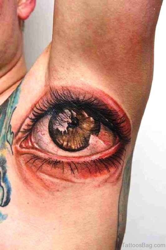 Impressive Eye Tattoo On Armpit
