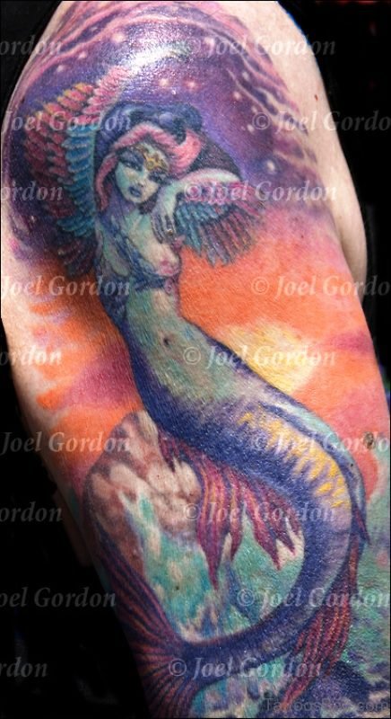 Magnificent Mermaid Tattoo On Shoulder