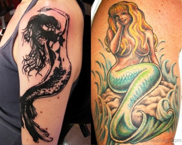 Mermaid Tattoos Design On Shoulder