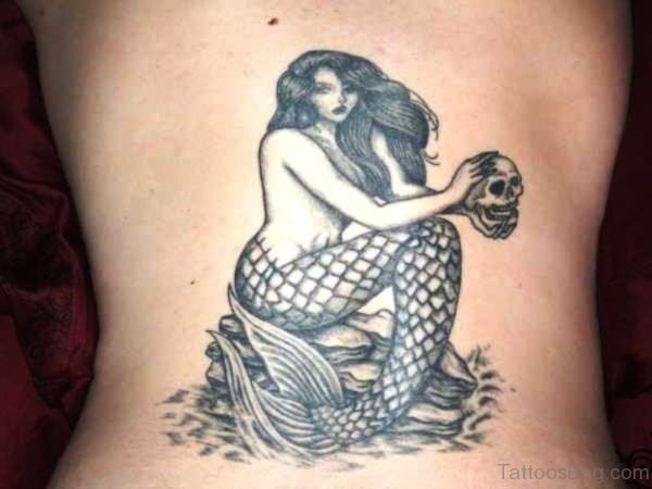 Mermaid With Skull On Back