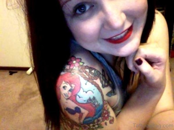 Picture Of Mermaid Tattoo On Shoulder