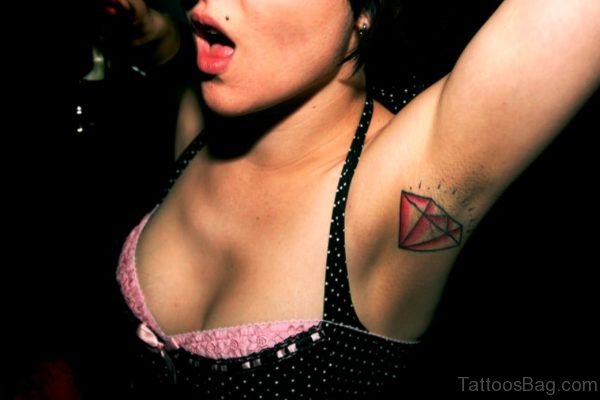 Red Diamond Armpit Tattoo