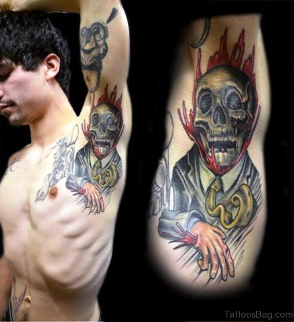 Skull Tattoo On Armpit