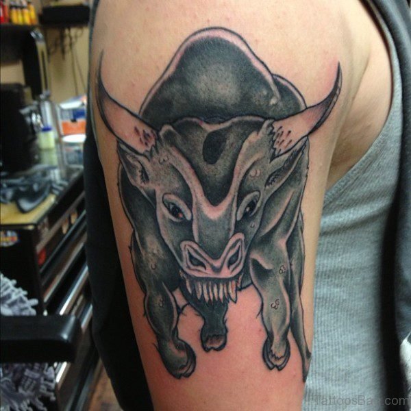 Sweet Buffalo Tattoo On Shoulder