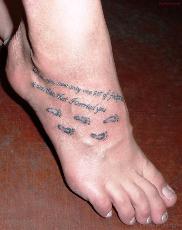 Tiny Footprints Tattoo On Foot