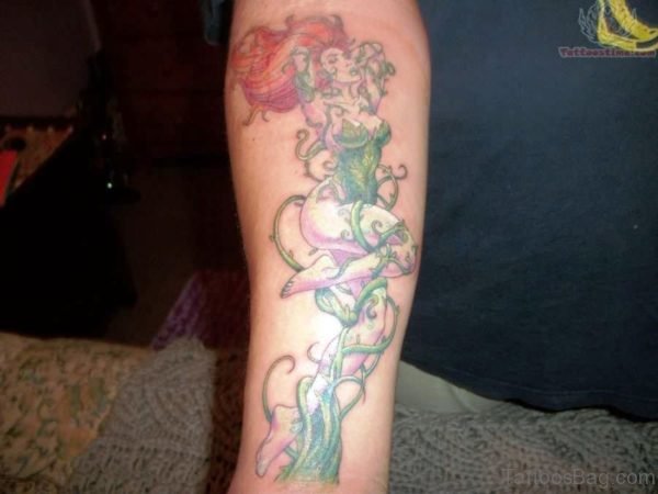 Vine Girl Tattoo On Arm