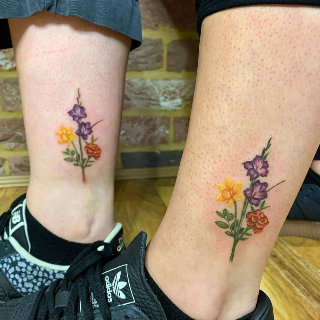 Amazing floral tattoo on ankle2