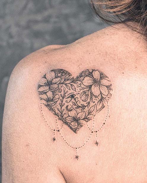 30 Stunning Heart Shoulder Tattoos